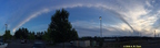 panoramic view of cloud vortex streaming out of a storm.